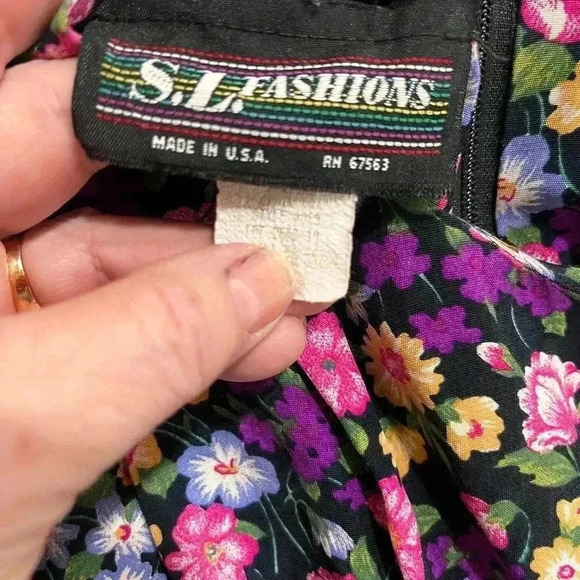 SL Fashions Pink and Yellow Midi Long Sleeve Dress - Picture 10 of 12